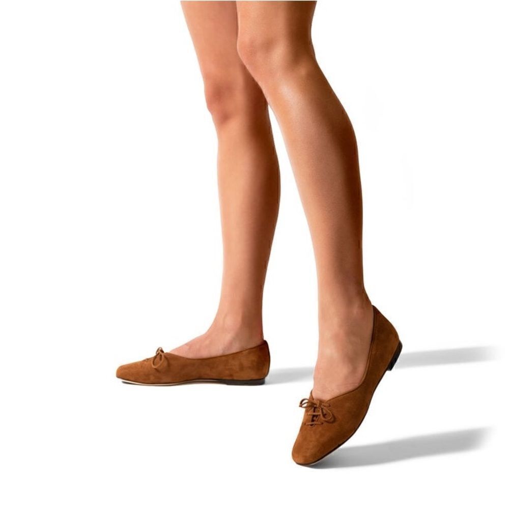 MARION PARKE Rosie Camel Suede Ballet Flat